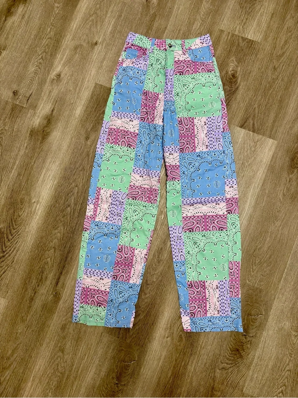 Divided Paisley Colorblock Pastel Pant
